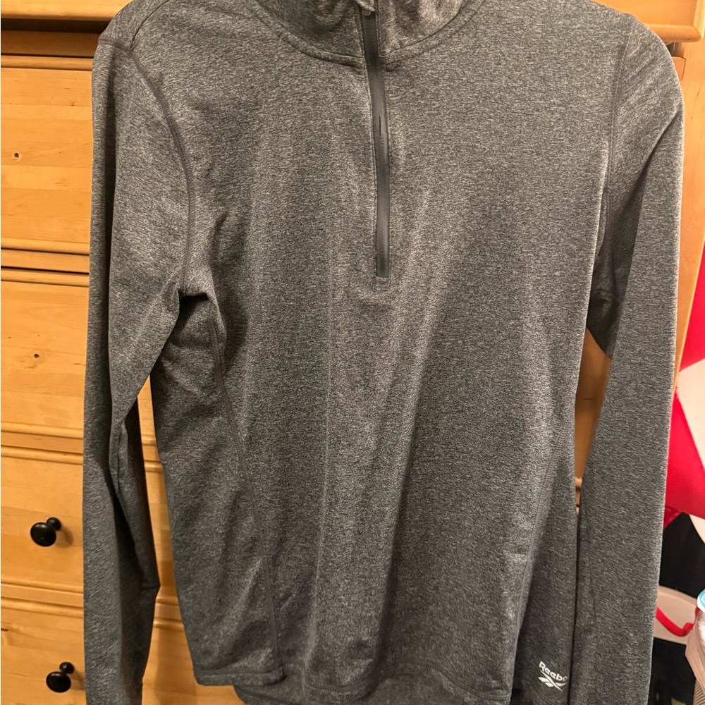 Reebok Gray Quarter-Zip Athletic Pullover